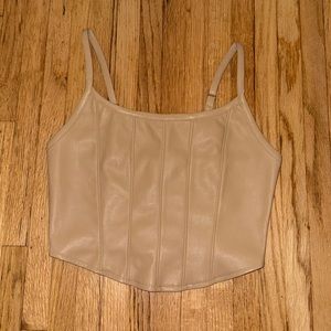 Faux Leather Cropped Tank